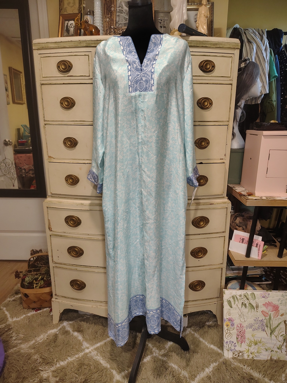 NWT Oscar de la Renta Pink Label Caftan — "Tranquil Oasis" Sz M
